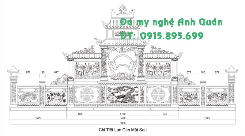 Lan can lang mo - lan can khu lang mo da