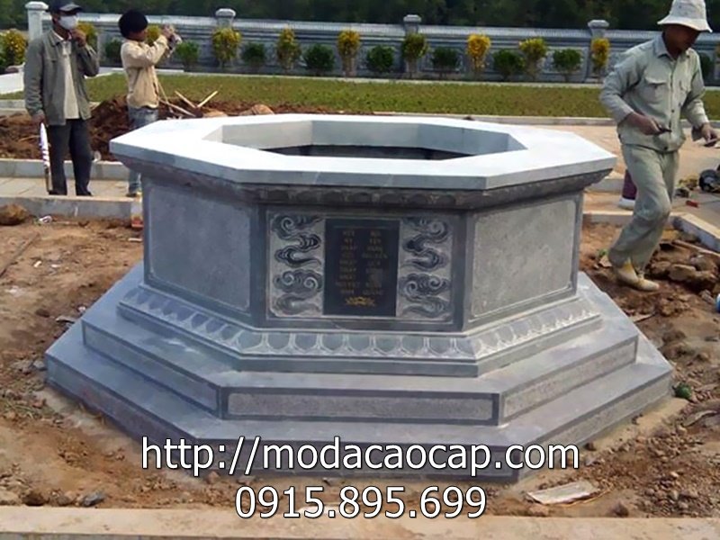 Mau mo da luc giac - mộ đá lục lăng đẹp đơn giản