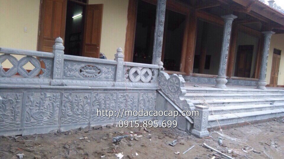 Xây Lan can đá đẹp Đình Chùa