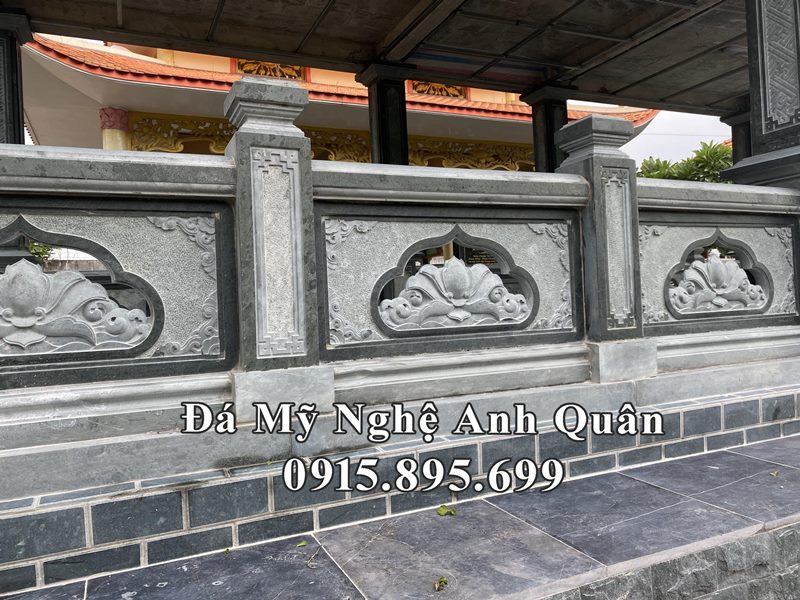 Lan Can Da Thong Phong Da Xanh reu - Phu hop voi Khu Lang mo - Nha tho to - Tu duong - Dinh Chua