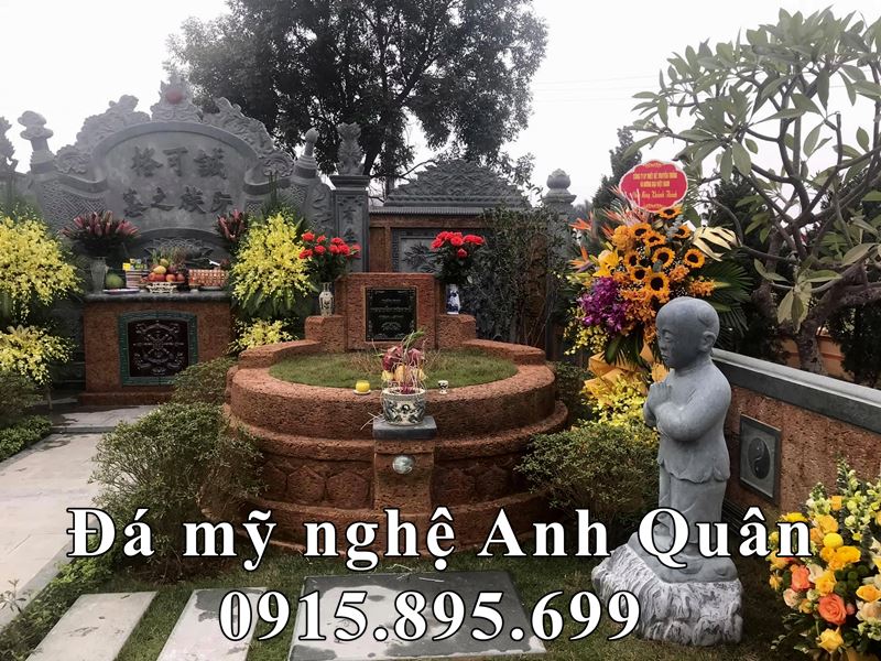 Mẫu Mộ đá tròn đẹp, Mộ đá ong - Mẫu Lăng Mộ ong đẹp cho ông bà