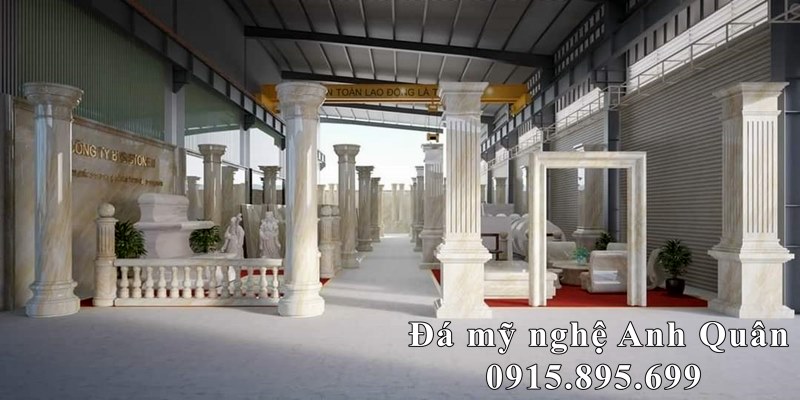 Mẫu Cột đá trắng, xanh ngọc cao cấp cho Lâu Đài, Biệt thự, Nhà hàng, Khách sạn cao cấp.