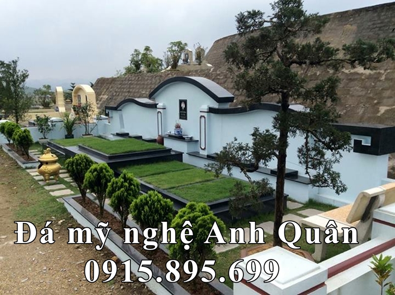 Những Mẫu Mộ đá trắng - Mộ đá tam cấp đẹp Ninh Bình 72 Khu Lang mo da Dep tai Hoa Vien nghia trang