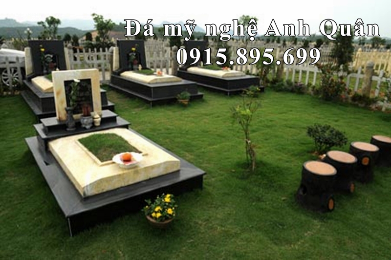 Những Mẫu Mộ đá trắng - Mộ đá tam cấp đẹp Ninh Bình 71 Lam Mo da cao cap Mo da Vang nguyen khoi tai Hoa Vien