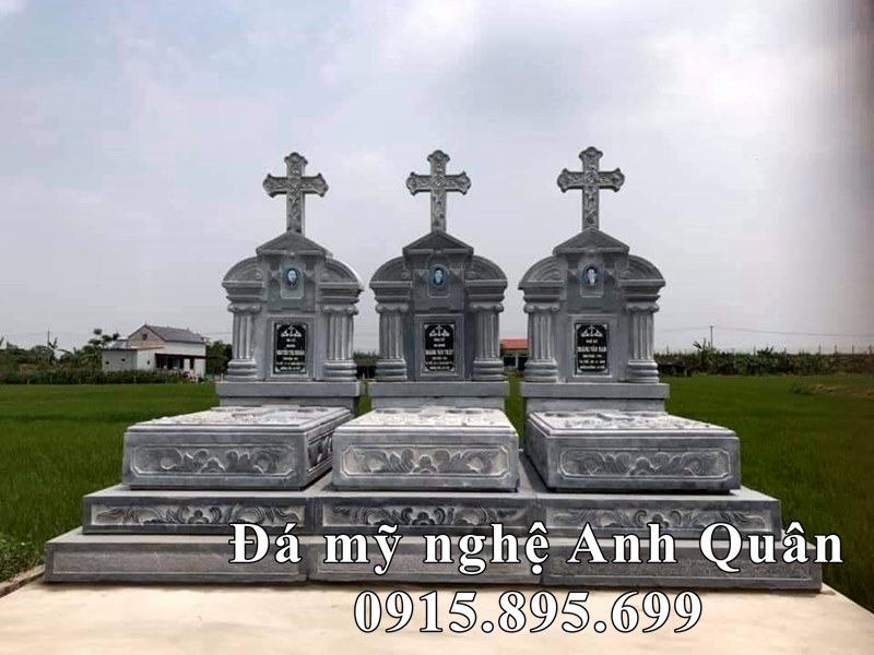 Mẫu Mộ đá công giáo đẹp - Mộ đá xanh công giáo.