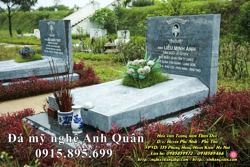 Những Mẫu Mộ đá trắng - Mộ đá tam cấp đẹp Ninh Bình 63 Mau Mo da don dep - Mo da cao cap Anh Quan Ninh Binh