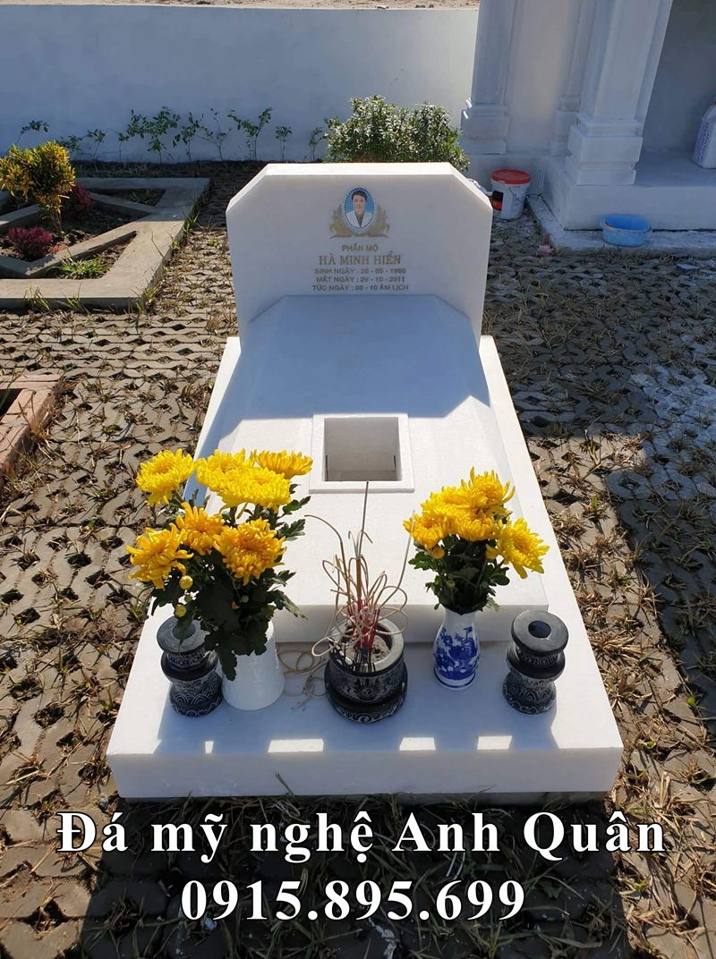 Những Mẫu Mộ đá trắng - Mộ đá tam cấp đẹp Ninh Bình 62 Mau Mo da trang DEP nguyen khoi tai Ha Noi
