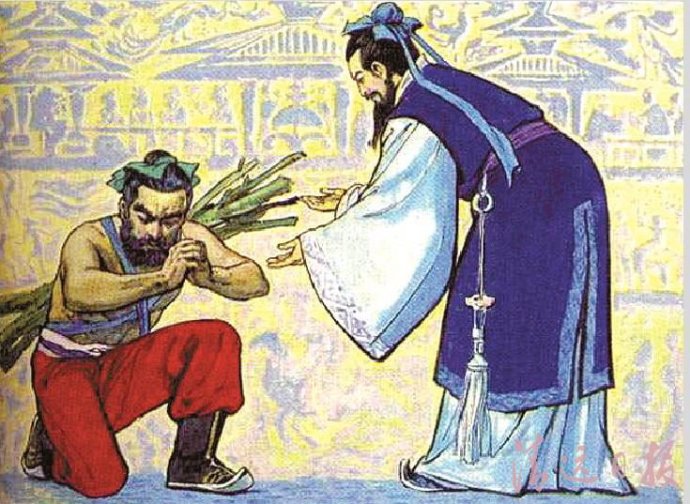 Liêm Pha để mình trần, mang roi gai trên lưng, tới nhà Lạn Tương Như nhận tội