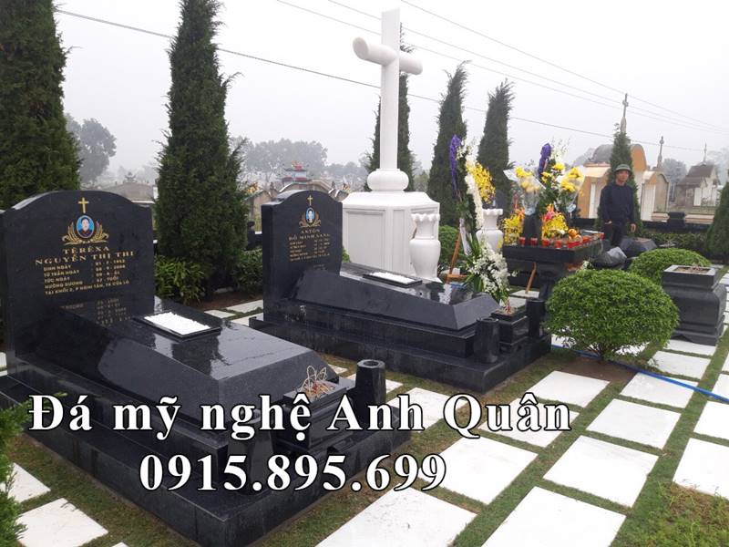 Xay Lang da cong giao - Lang mo da cong giao dep bang Da xanh reu cao cap Granite