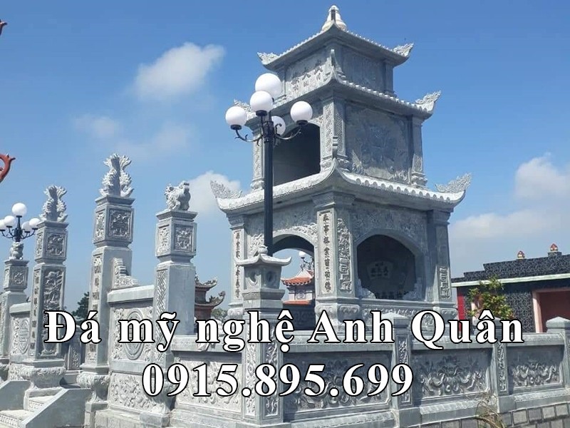 Xây Mộ tháp đá 3 tầng để tro cốt đẹp tại Long An