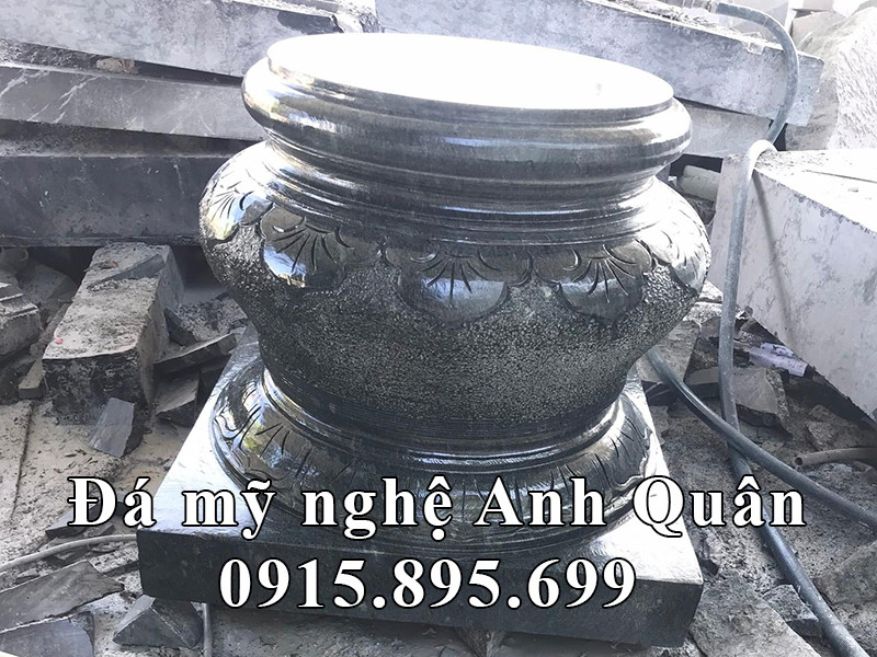 Tang bong da ke cot go cao 50cm da xanh reu granite