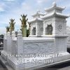 Mẫu Mộ đá trắng 2 mái đẹp Anh Quân tại Làng nghề đá Ninh Bình.