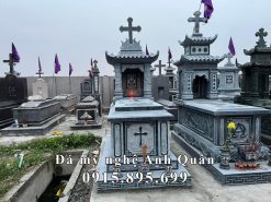 Mẫu Mộ đá Công giáo 1 mái đẹp Anh Quân Ninh Bình.