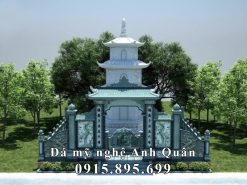 Thiết kế Xây dựng Bảo Tháp đá trắng 3 tầng đẹp