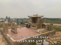 Xây Lăng mộ bằng đá Granite đỏ cao cấp.