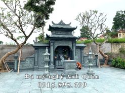 Mẫu lăng thờ đá xanh rêu 2 mái đẹp cho lăng mộ tổ - lăng mộ gia tộc, dòng họ.