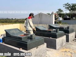 Thiết kế mộ Granit vuông, thẳng, phẳng, vát cạnh.