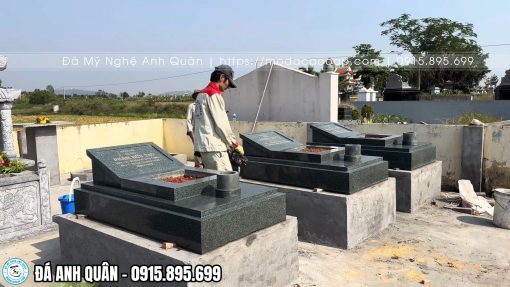 Thiết kế mộ Granit vuông, thẳng, phẳng, vát cạnh.