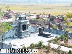 Khuôn viên quy hoạch Lăng mộ gia đình chuẩn phong thủy và định hướng lâu dài cho nhiều thế hệ.