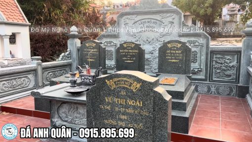 Khu Lăng Mộ kết hợp của hai chất liệu đá tự nhiên cao cấp, độ bền cao, dễ dàng bảo dưỡng về sau.